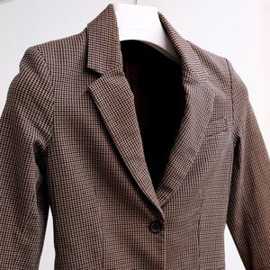 The Row Micro-Check Brown Blazer